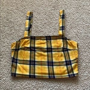 Yellow Plaid Crop Top Size XS